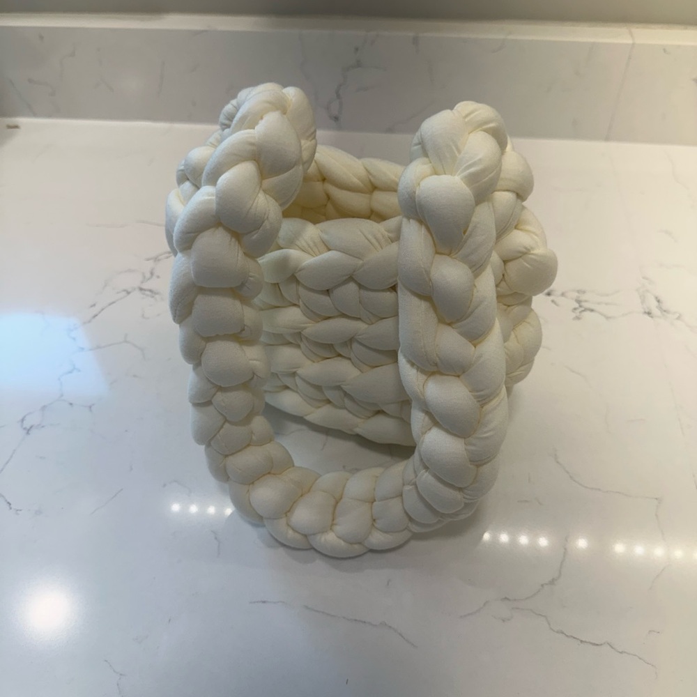 Cream Braided Handbag